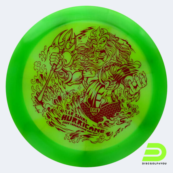 DGA Hurricane Ledgestone Edition 2022 in hellgrün, im LE Swirl Kunststoff und burst Spezialeffekt