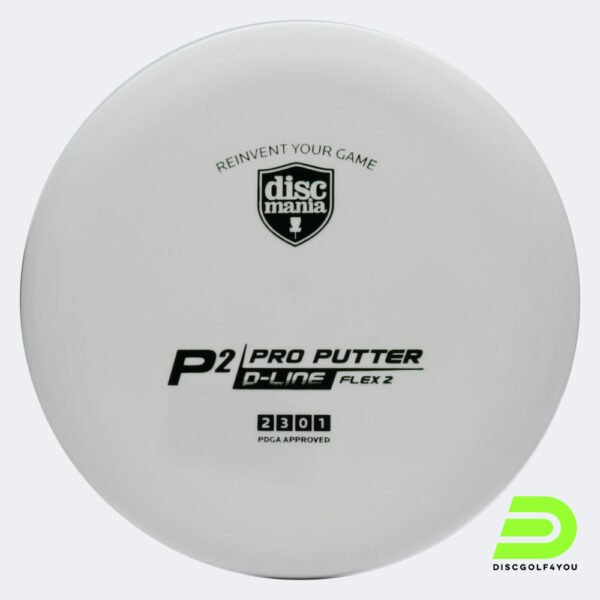 Discmania P2 in weiss, im D-Line Flex 2 Kunststoff und ohne Spezialeffekt