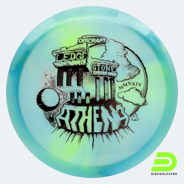 Discraft Athena Ledgestone 2024 Edition in hellblau, im Z Swirl Kunststoff und burst Spezialeffekt