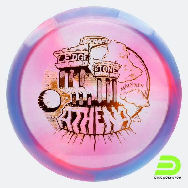Discraft Athena Ledgestone 2024 Edition in violett, im Z Swirl Kunststoff und burst Spezialeffekt