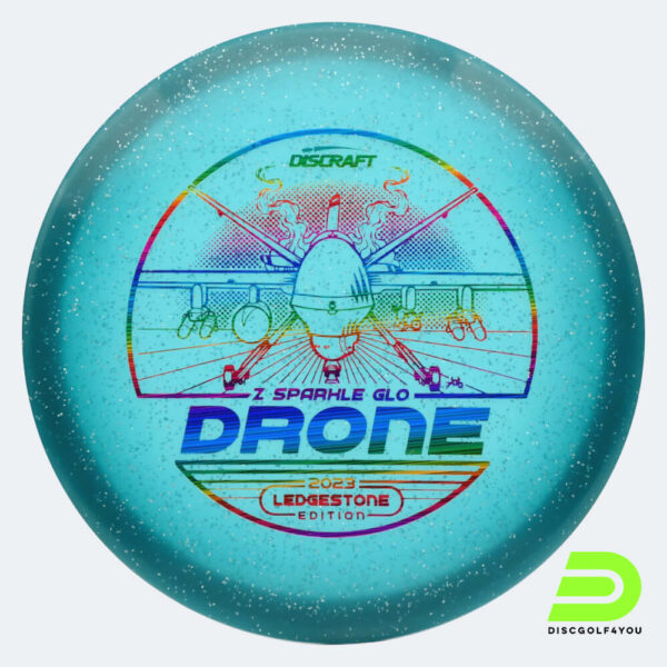 Discraft Drone 2023 Ledgestone Edition in türkis, im Z Sparkle Glow Kunststoff und glow Spezialeffekt