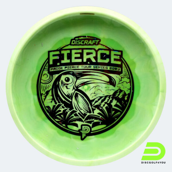 Discraft Fierce - Paige Pierce Tour Series 2023 in hellgrün, im ESP Kunststoff und bottomprint/burst Spezialeffekt