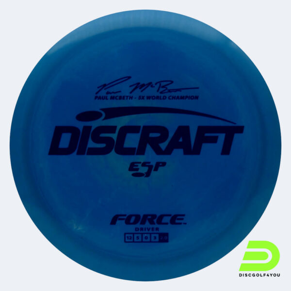 Discraft Force - Paul McBeth Signature Series in hellblau, im ESP Kunststoff und ohne Spezialeffekt