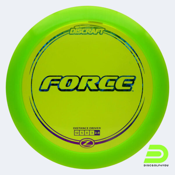 Discraft Force in hellgrün, im Z-Line Kunststoff und ohne Spezialeffekt