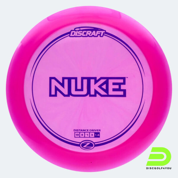 Discraft Nuke in rosa, im Z-Line Kunststoff und ohne Spezialeffekt