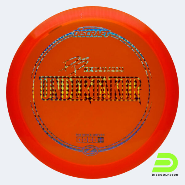 Discraft Undertaker - Paige Pierce Signature Series in orange, im Z-Line Kunststoff und ohne Spezialeffekt