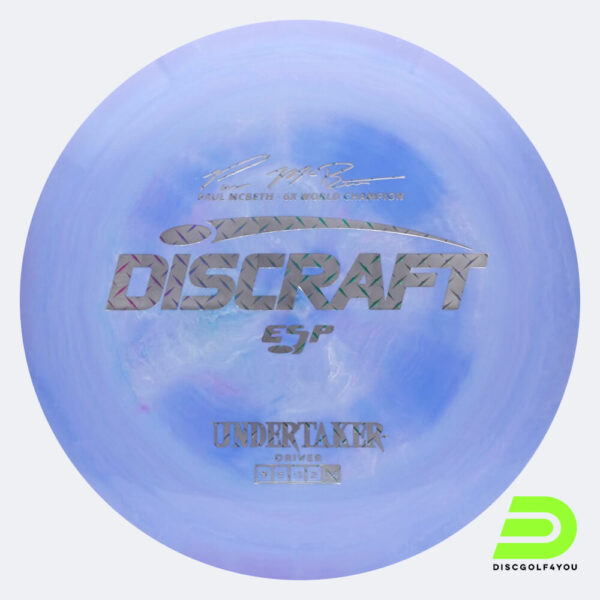 Discraft Undertaker - Paul McBeth Signature Series in blau, im ESP Kunststoff und burst Spezialeffekt