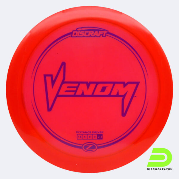 Discraft Venom in rot, im Z-Line Kunststoff und ohne Spezialeffekt