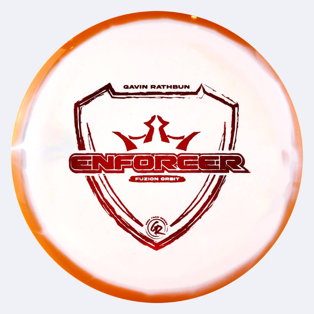 Dynamic Discs Enforcer - Gavin Rathbun Team Series in orange, im Fuzion Orbit Kunststoff und ohne Spezialeffekt