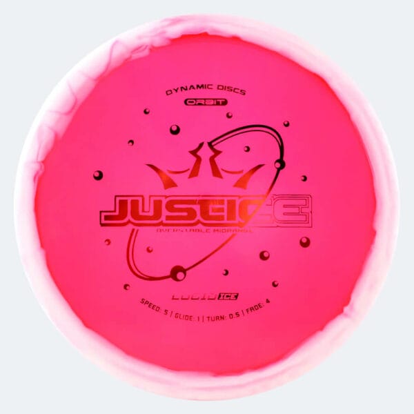 Dynamic Discs Justice in rot, im Lucid Ice Orbit Kunststoff und ohne Spezialeffekt
