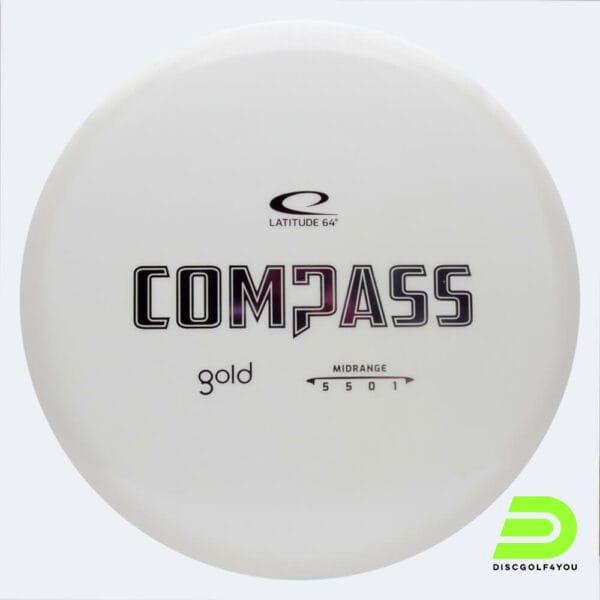 Latitude 64° Compass in weiss, im Gold Kunststoff und ohne Spezialeffekt