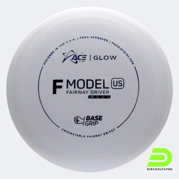 Prodigy ACE Line F US in weiss, im BaseGrip GLOW Kunststoff und glow Spezialeffekt
