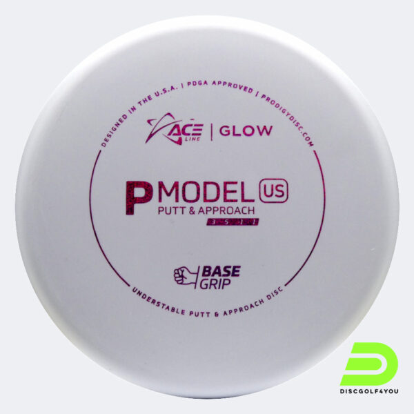 Prodigy Ace Line P US in weiss, im BaseGrip GLOW Kunststoff und glow Spezialeffekt